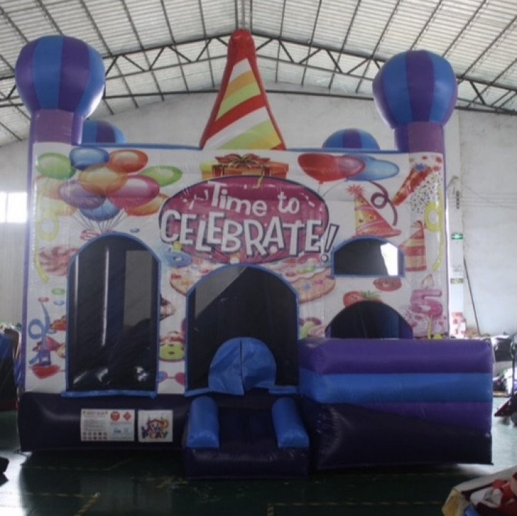 Happy Birthday Bounce House Slide Combo