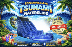 20ft Double Lane Tsunami Waterslide