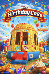 Birthday Cake 2 in 1 Bounce House