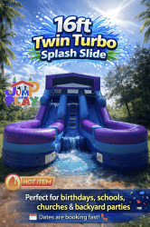 16ft Twin Turbo Splash Water slide